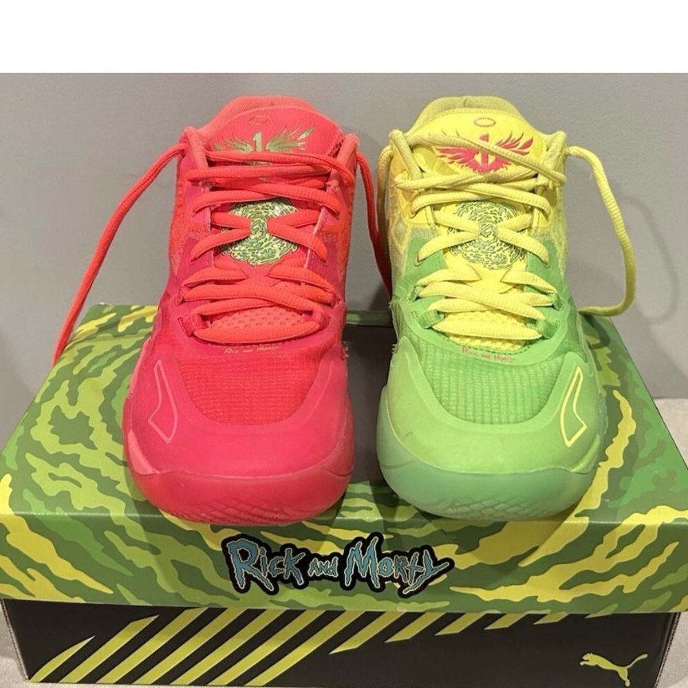 PUMA LaMelo MB.01 Rick & Morty Green/Red 2022 Basketball Sneakers Men 8 BOX 🔴🟢